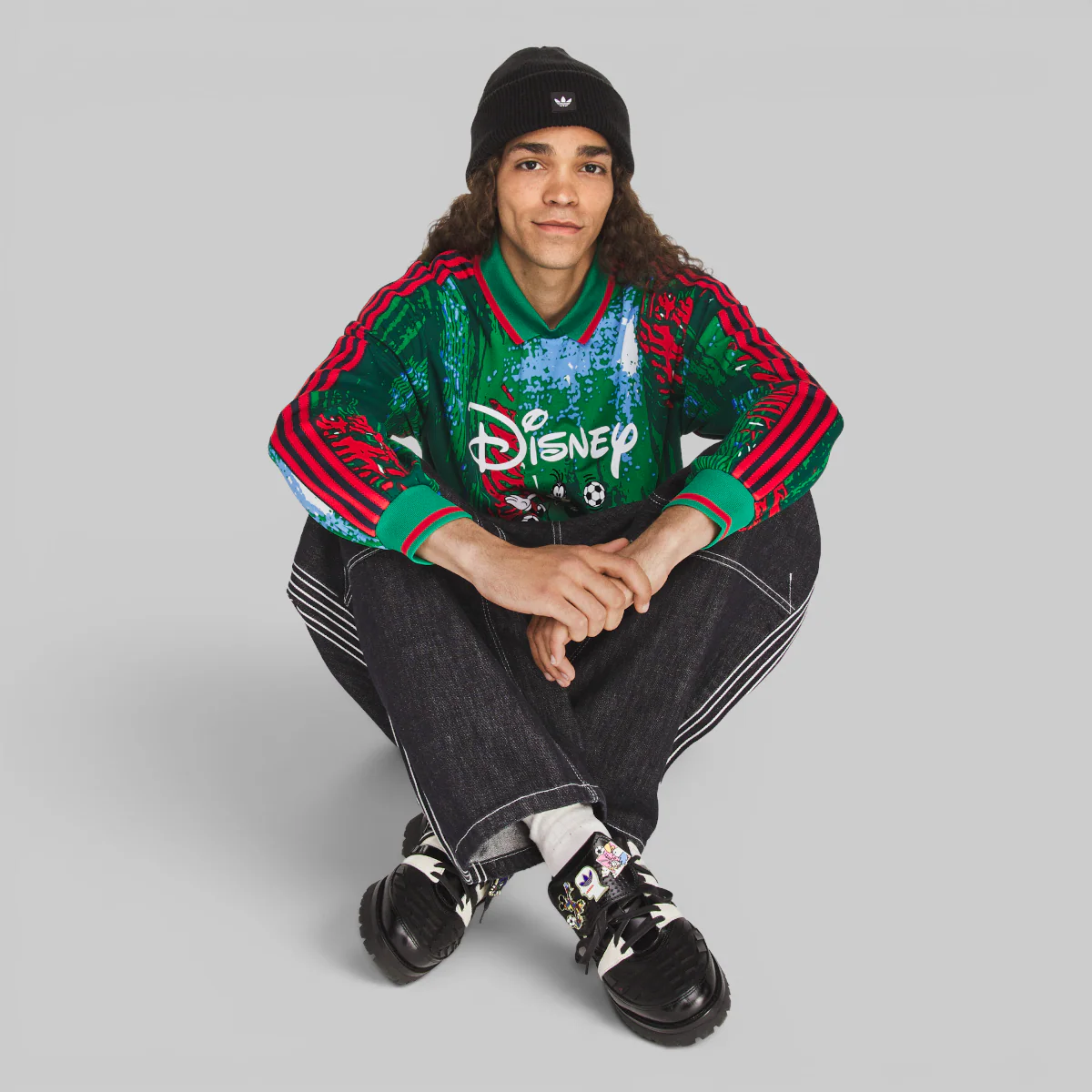 Brain Dead Disney Long Sleeve Jersey - Red/Bold Green/Blue - Image 4