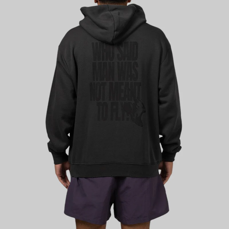 Brooklyn Fleece Hoodie - Off Noir/Gym Red - Image 4