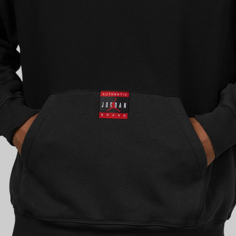Brooklyn Fleece Hoodie - Off Noir/Gym Red - Image 6