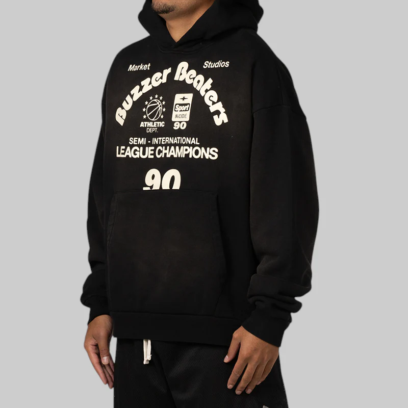 Buzzer Beaters Hoodie - Washed Black - Image 2
