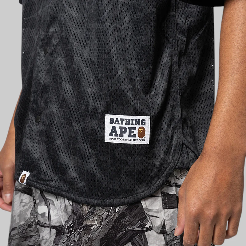 Camo Stripe Baseball Shirt - Black - Image 4