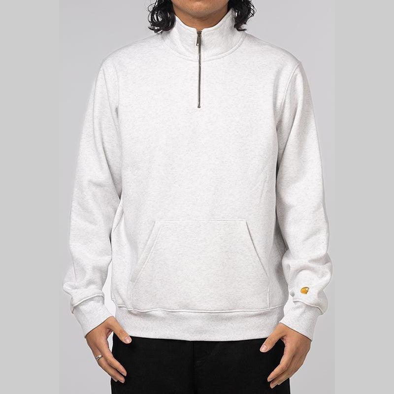 Chase Neck Zip Sweat - Ash Heather/Gold