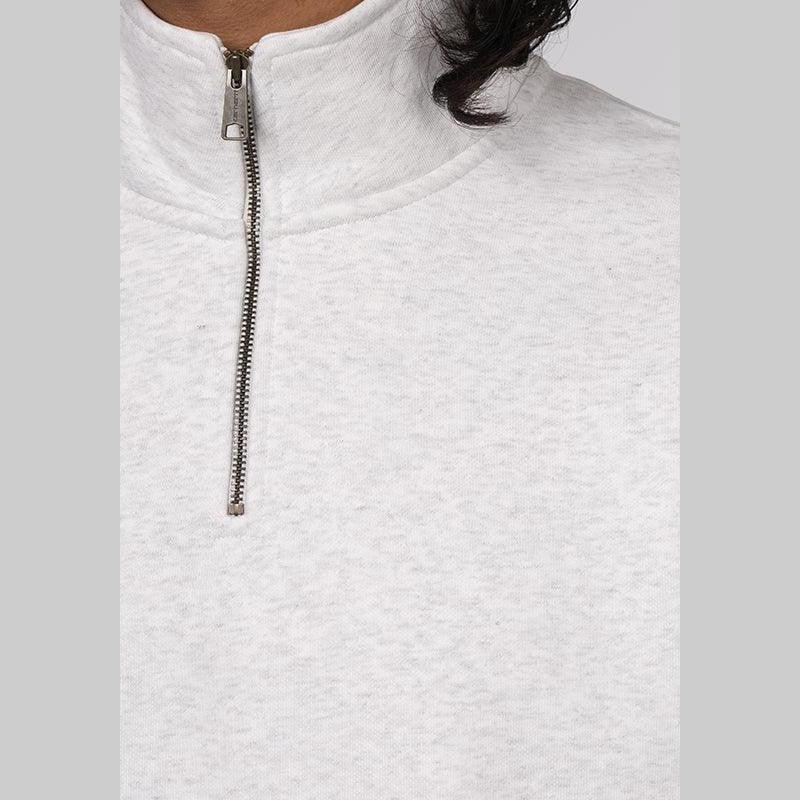 Chase Neck Zip Sweat - Ash Heather/Gold - Image 6