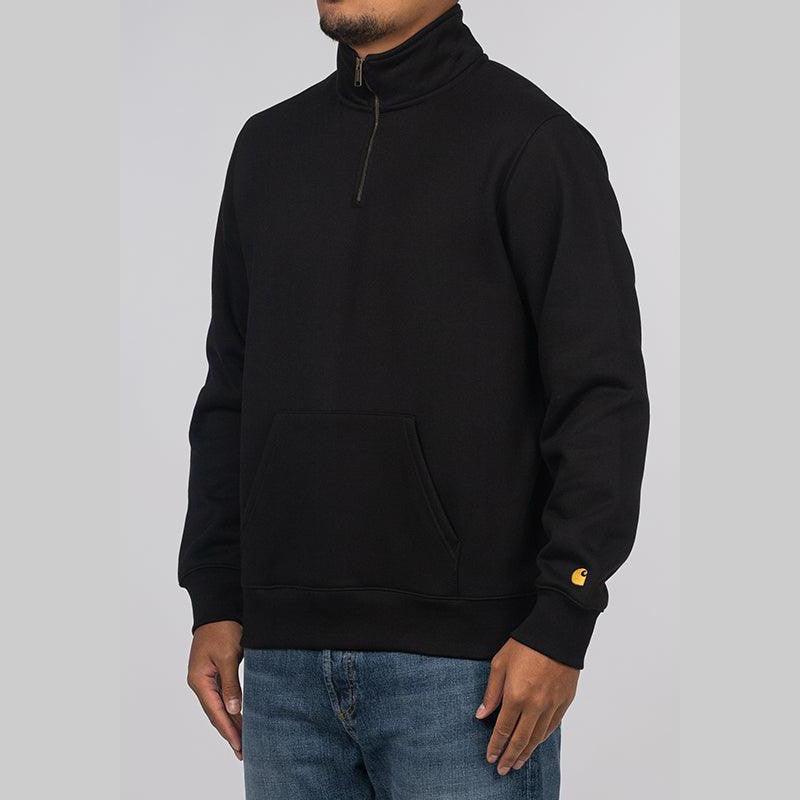 Chase Neck Zip Sweat - Black/Gold - Image 2