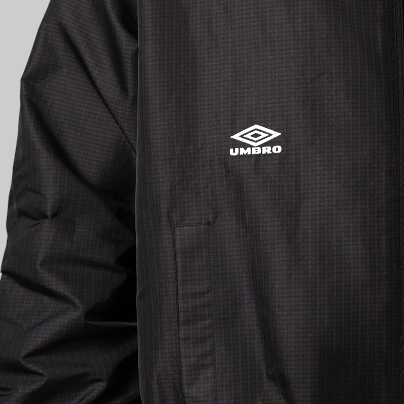Check Bomber Jacket - Navy/Dark Brown - Image 8