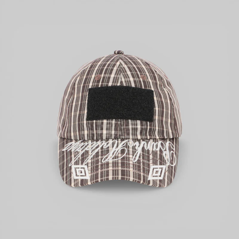 Check Hazard Cap - Beige Dark Brown - Image 6