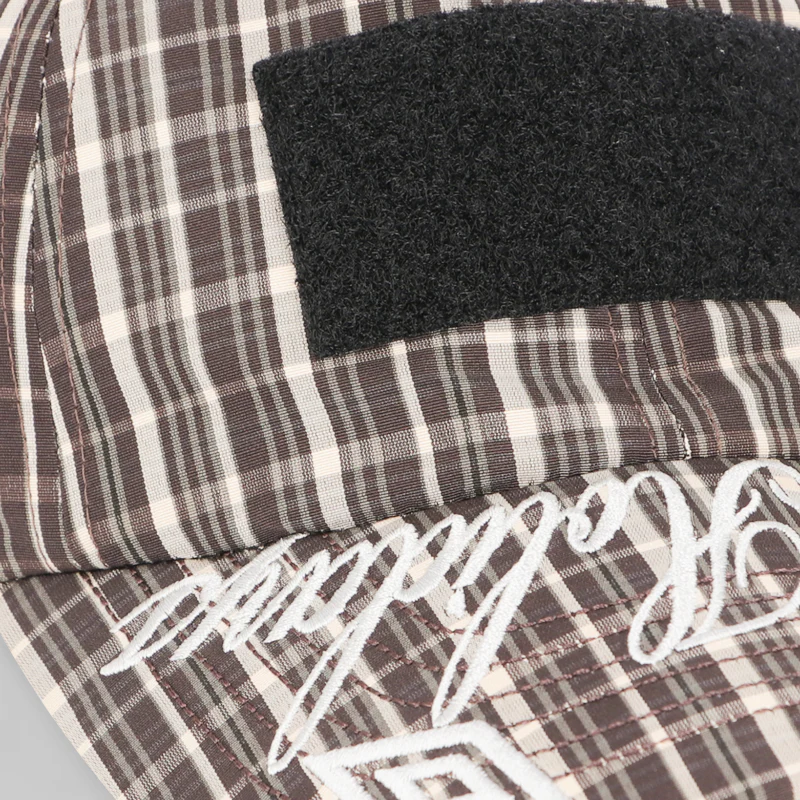 Check Hazard Cap - Beige Dark Brown - Image 8