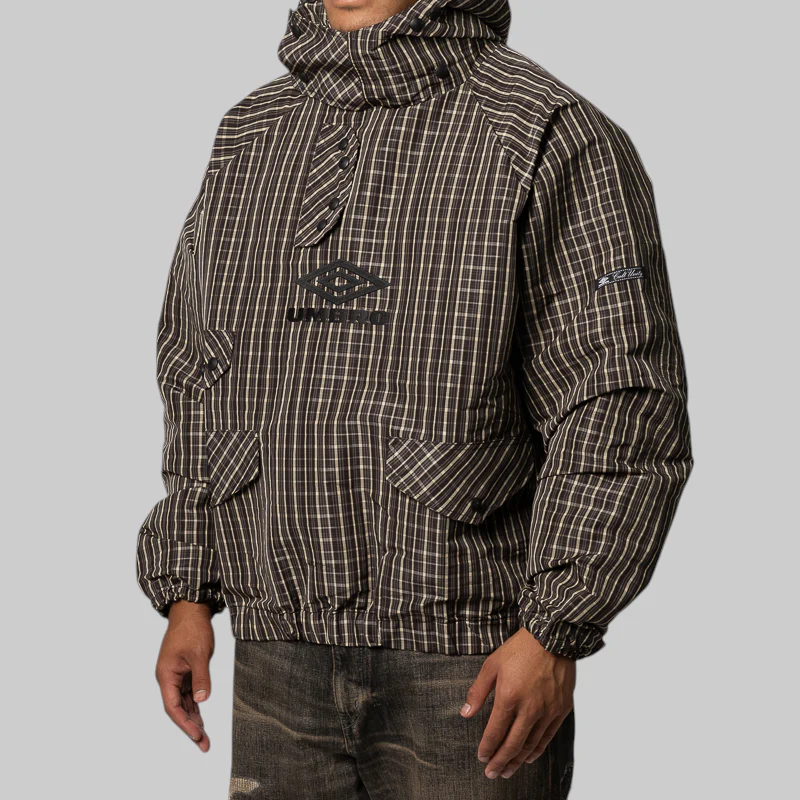 Check Smock Anorak - Beige Dark Brown - Image 2