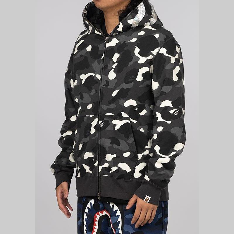 City Camo Shark Full Zip Hoodie - Black - Image 3