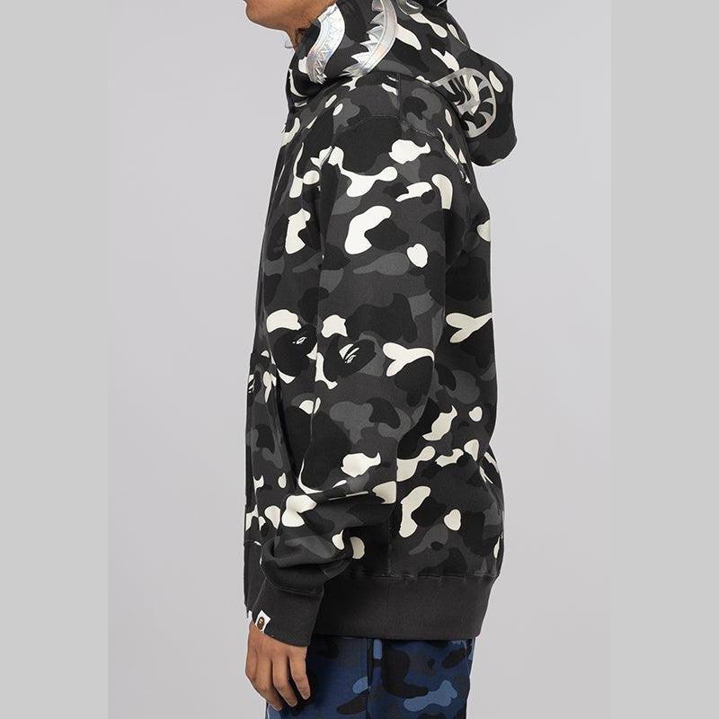 City Camo Shark Full Zip Hoodie - Black - Image 4