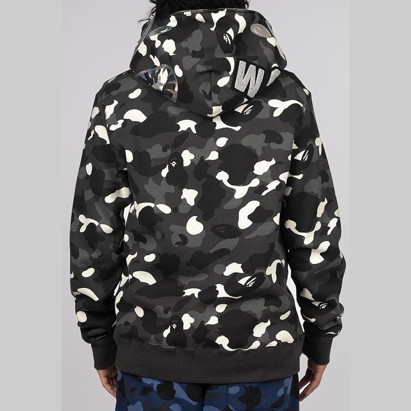 City Camo Shark Full Zip Hoodie - Black - Image 5