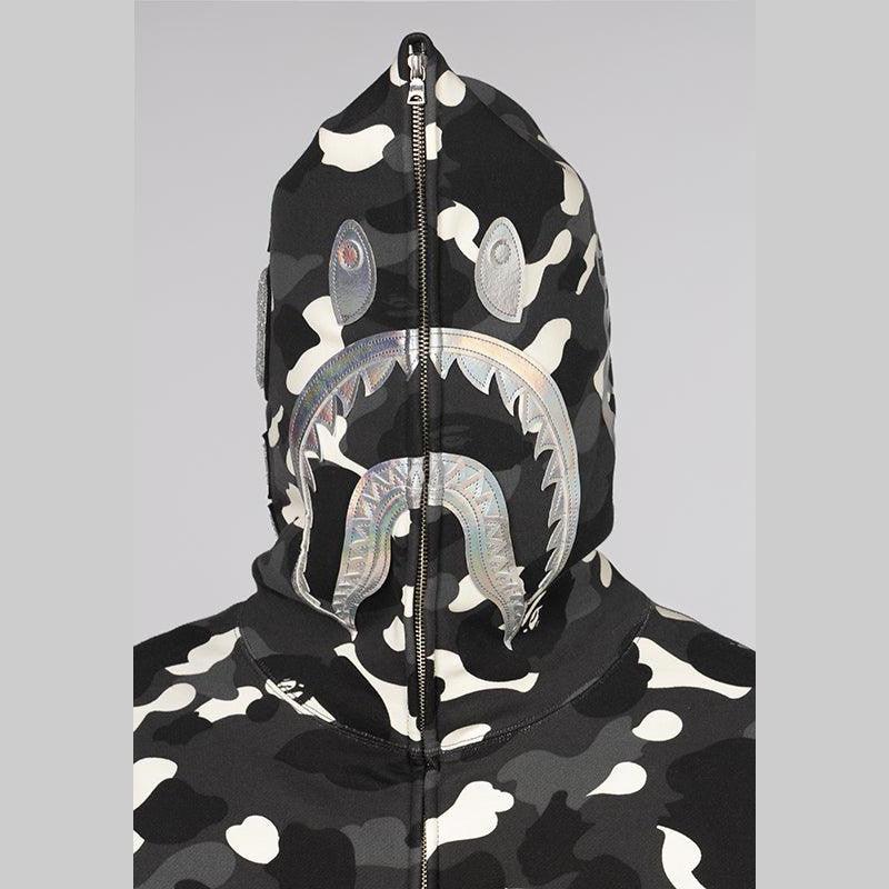 City Camo Shark Full Zip Hoodie - Black - Image 7