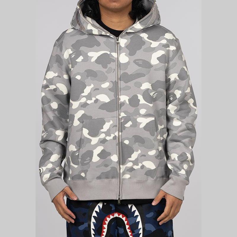 City Camo Shark Full Zip Hoodie - Grey - Image 2