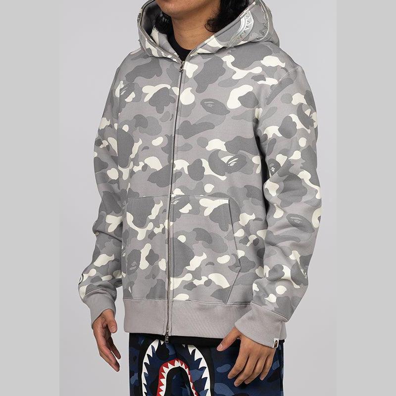 City Camo Shark Full Zip Hoodie - Grey - Image 3