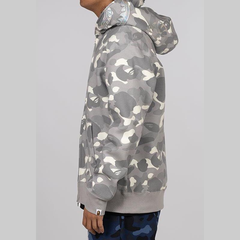City Camo Shark Full Zip Hoodie - Grey - Image 4