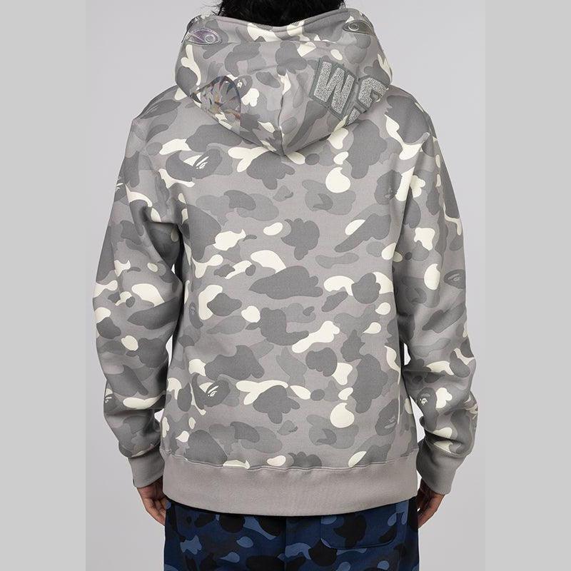 City Camo Shark Full Zip Hoodie - Grey - Image 5