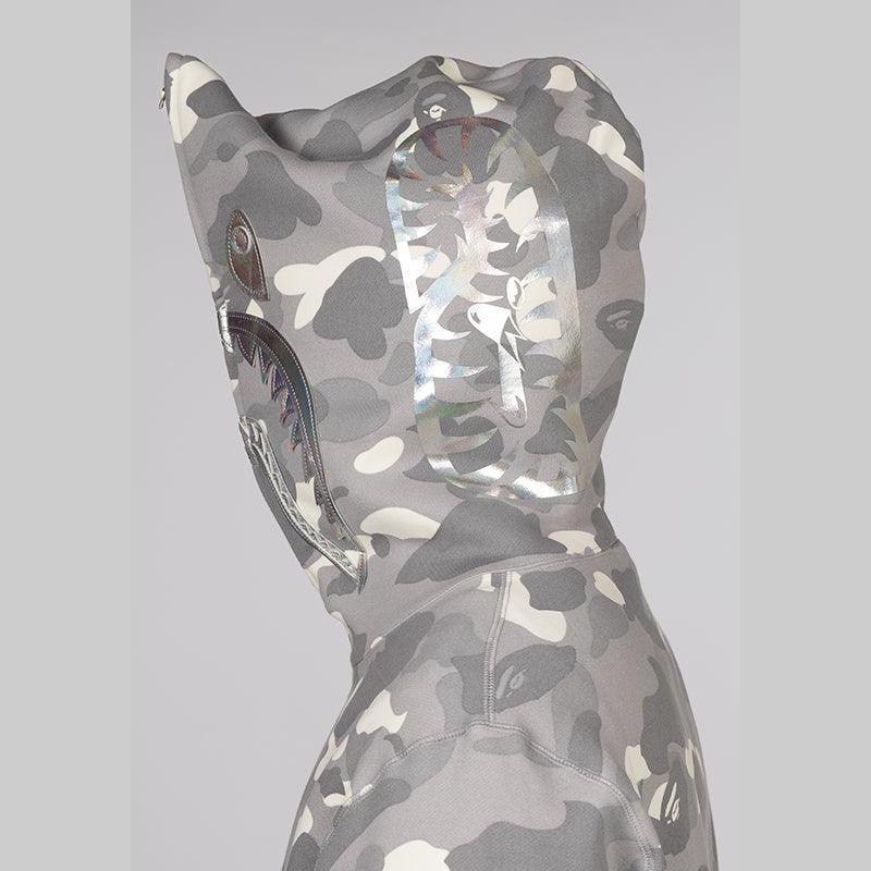 City Camo Shark Full Zip Hoodie - Grey - Image 8