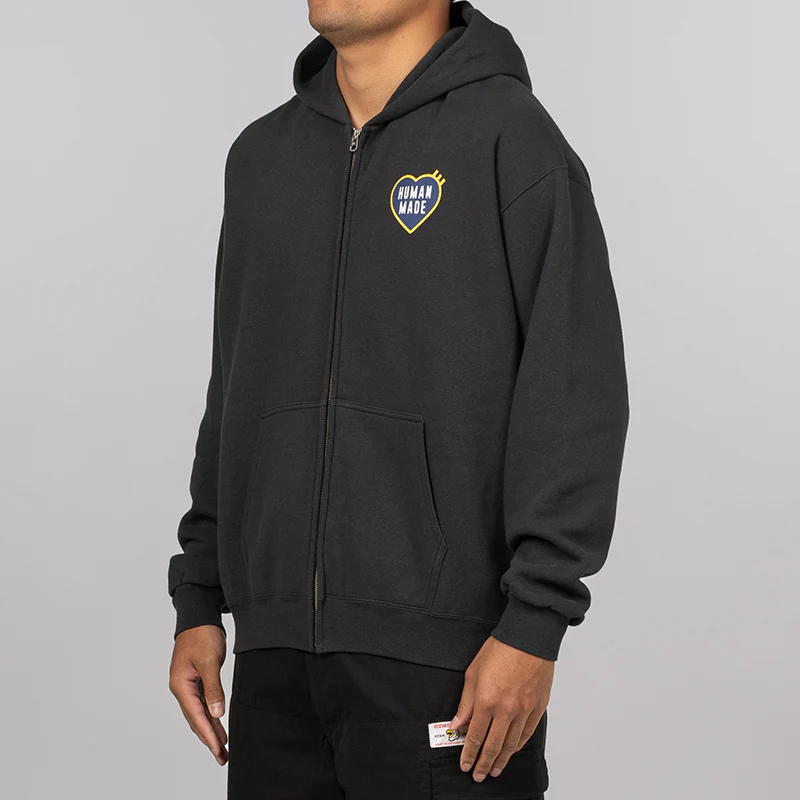 Classic Zip-Up Hoodie - Black - Image 2