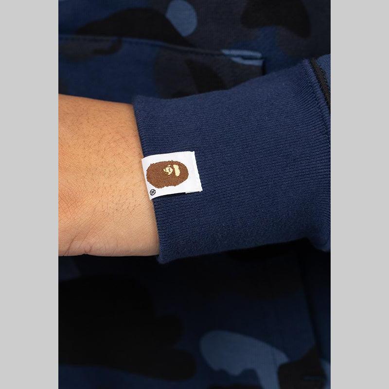 Colour Camo Double Shark Full Zip Hoodie - Navy - Image 7