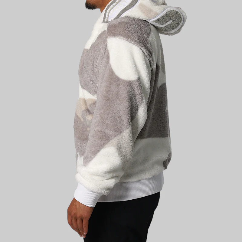 Colour Camo Shark Full Zip Sherpa Jacket - White - Image 4