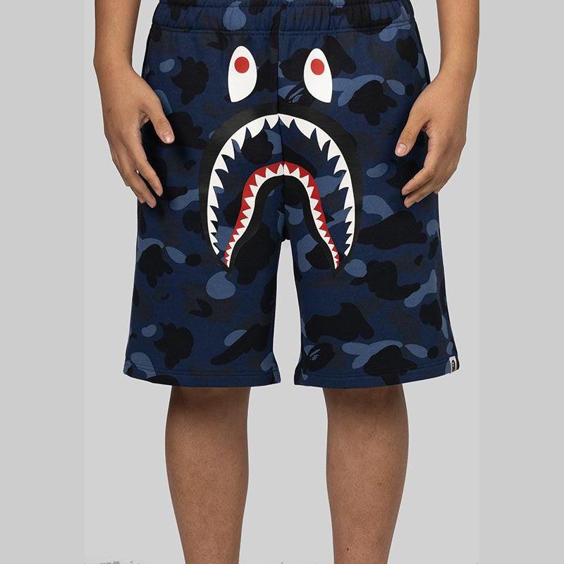 Colour Camo Shark Sweat Short - Navy