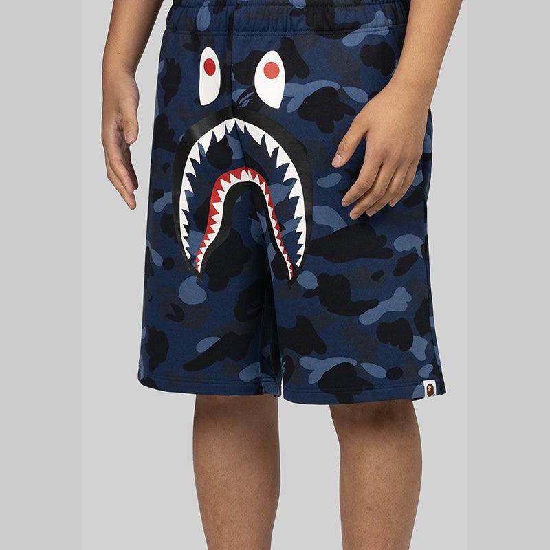 Colour Camo Shark Sweat Short - Navy - Image 2