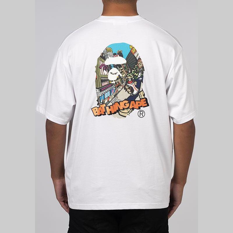 Comic Art Ape Head Relaxed Fit T-Shirt - White
