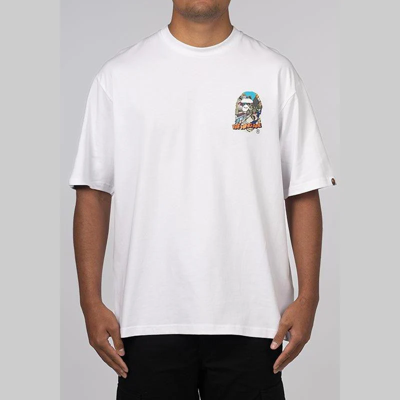 Comic Art Ape Head Relaxed Fit T-Shirt - White - Image 2