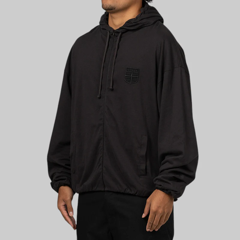Crest Jersey Hoodie - Washed Black - Image 2