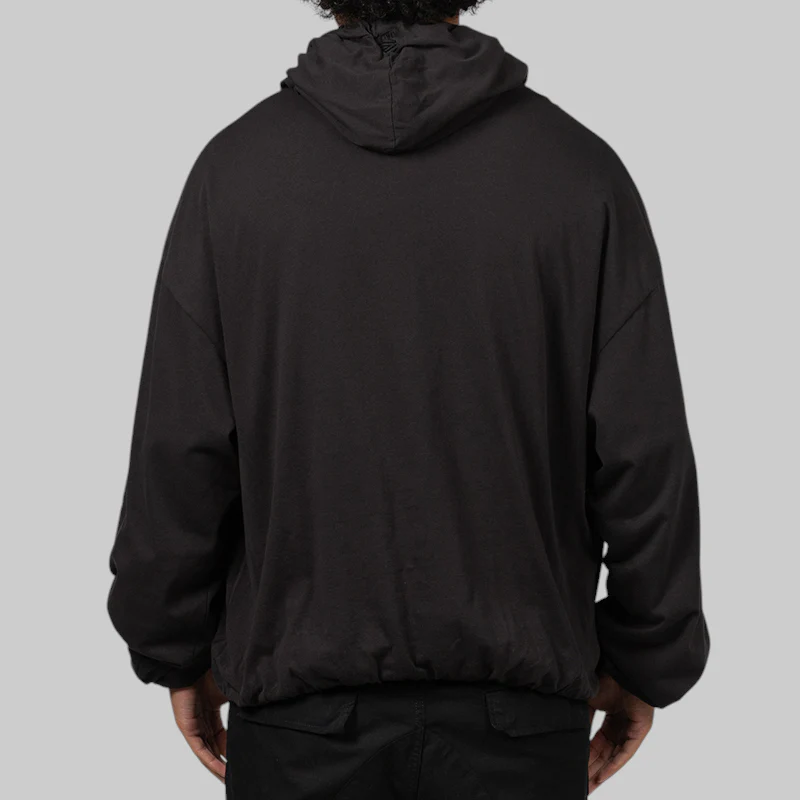 Crest Jersey Hoodie - Washed Black - Image 4