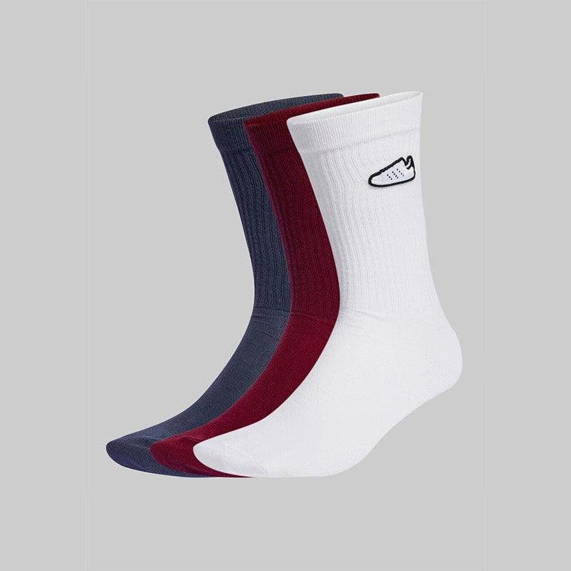Crew Socks (3 Pack) - Maroon/White/Navy