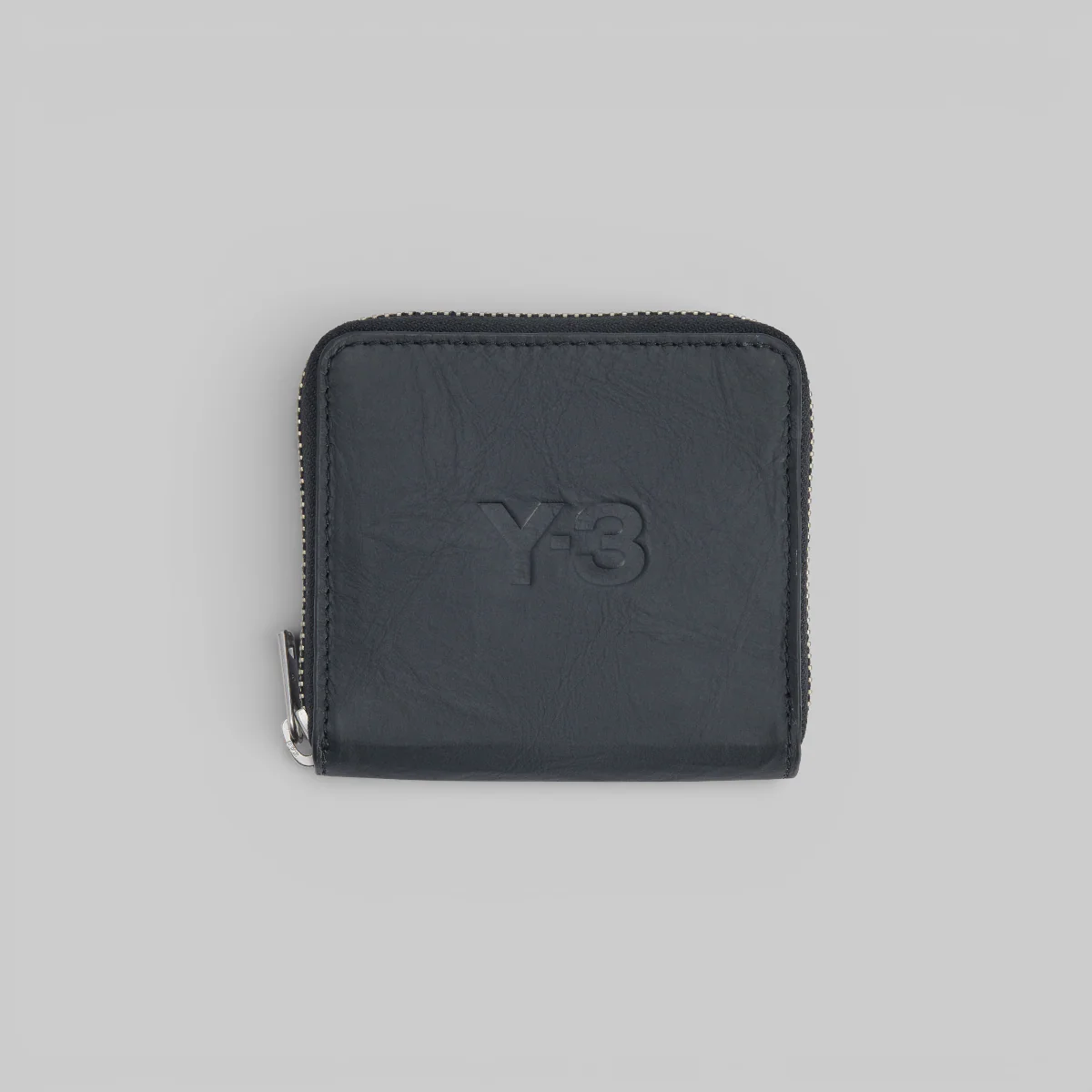 Crinkle Leather Wallet - Black
