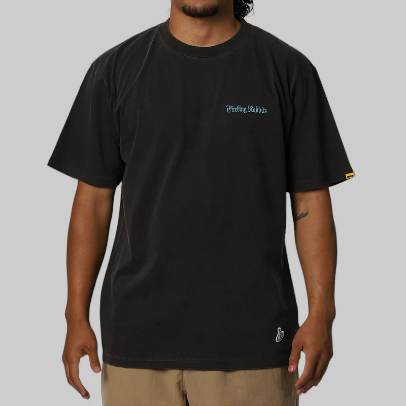 Cross Rabbits Tattoos Garment Dye T-Shirt - Black - Image 2