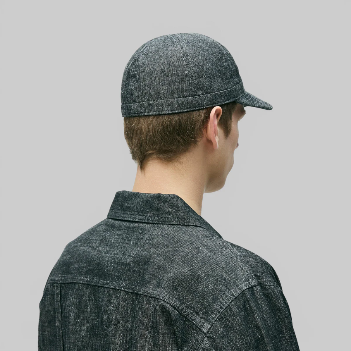 Denim Utility Cap - Black - Image 3