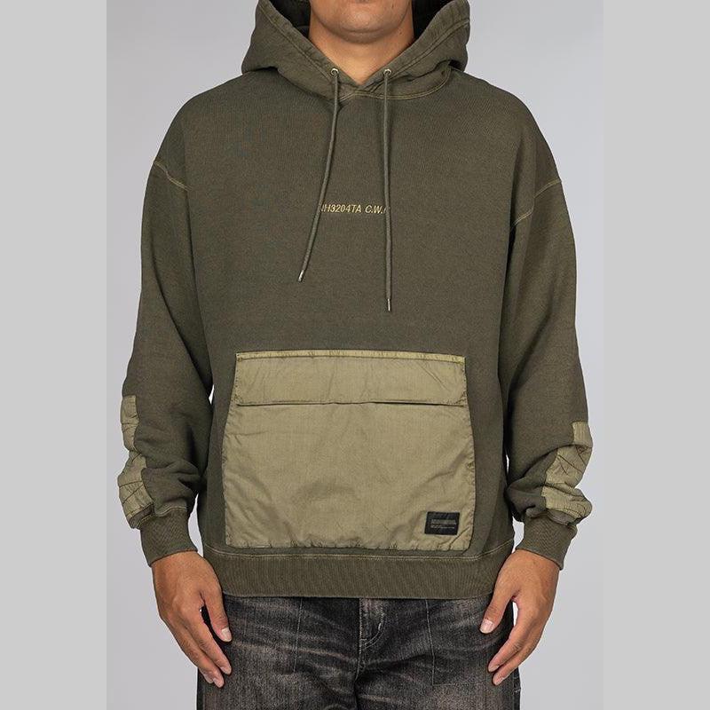 Design pigment Dyed Sweatparka Long Sleeve - Olive Drab