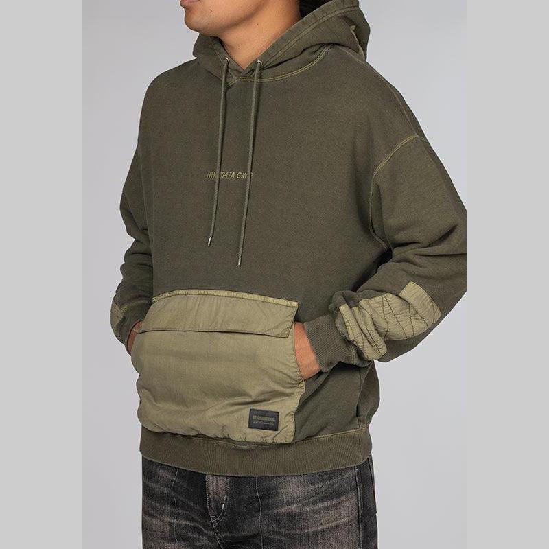Design pigment Dyed Sweatparka Long Sleeve - Olive Drab - Image 5