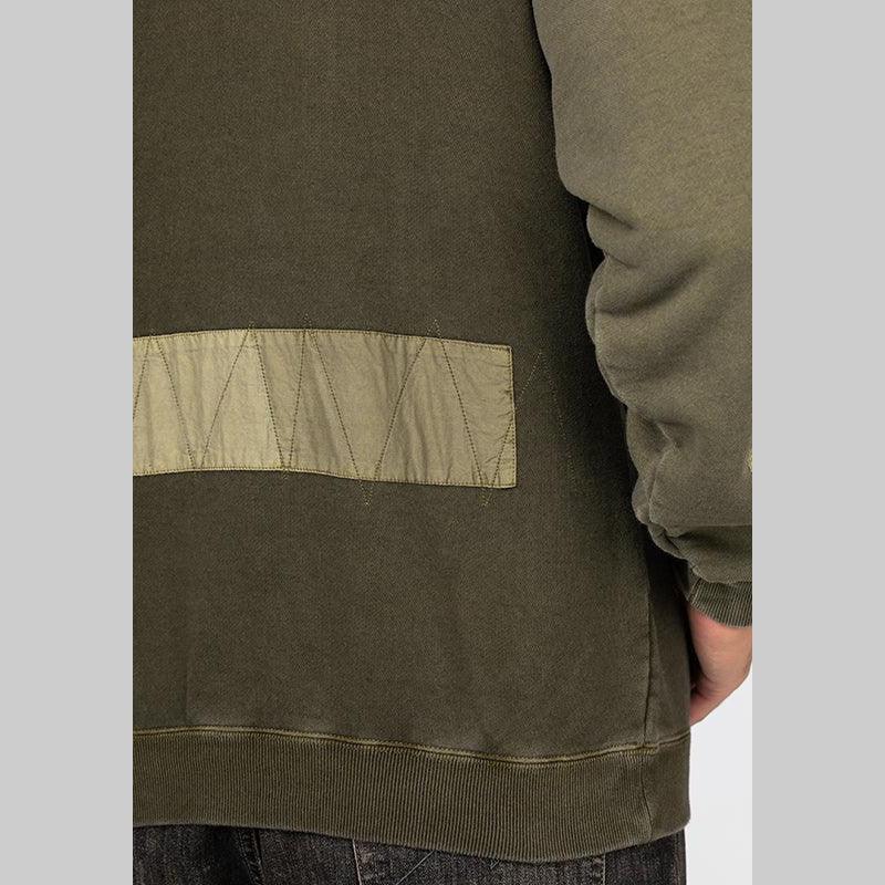 Design pigment Dyed Sweatparka Long Sleeve - Olive Drab - Image 8