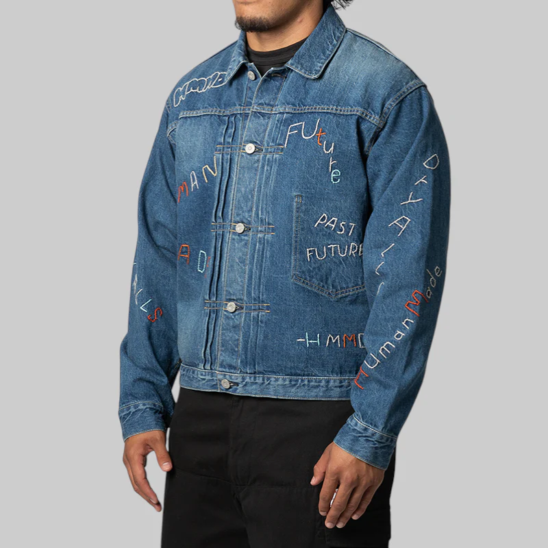 Embroidered Denim Work Jacket - Indigo - Image 2