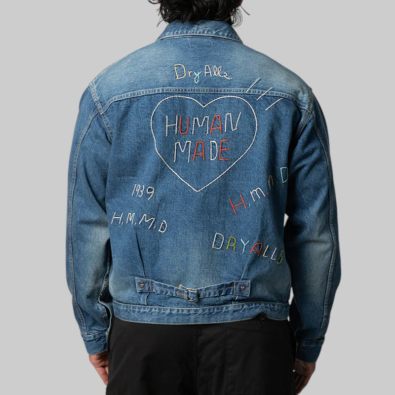 Embroidered Denim Work Jacket - Indigo - Image 4
