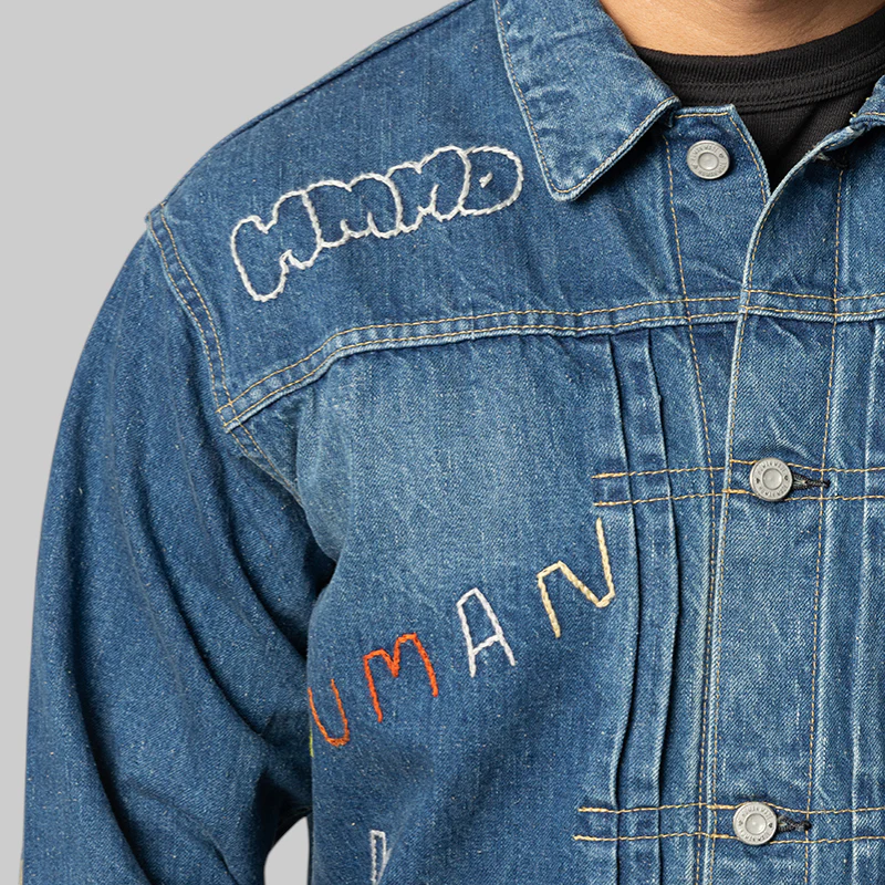 Embroidered Denim Work Jacket - Indigo - Image 7
