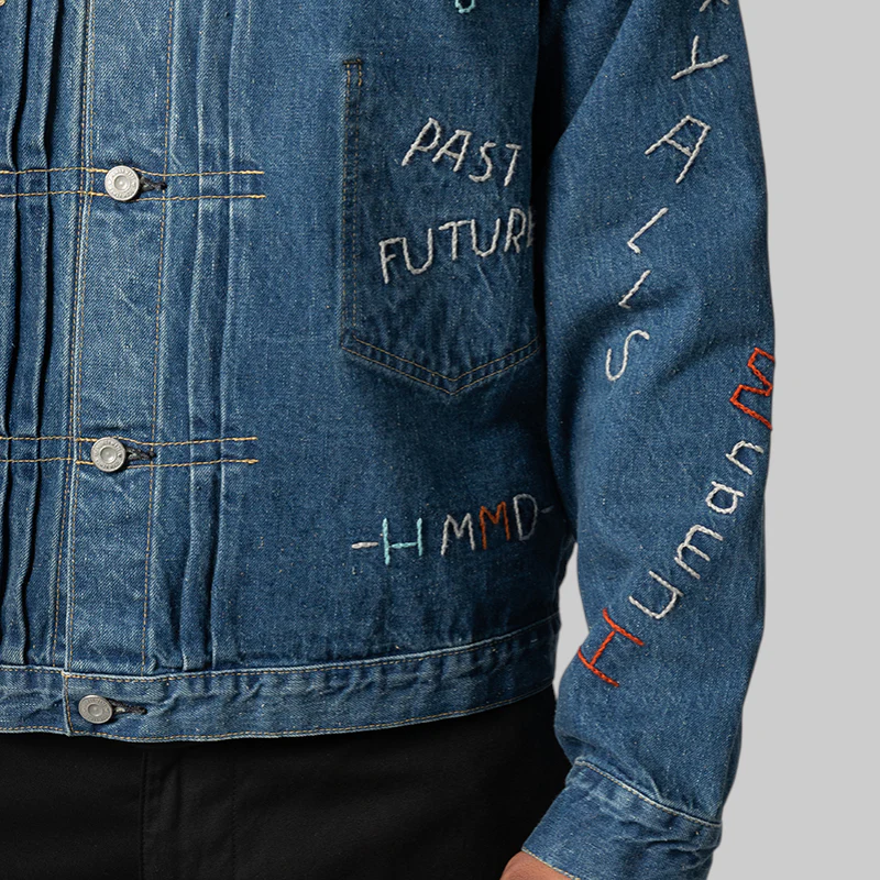 Embroidered Denim Work Jacket - Indigo - Image 8