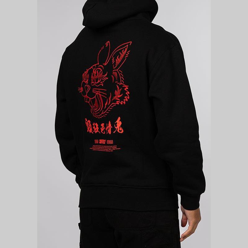 Embroidery Hoodie - Black - Image 5