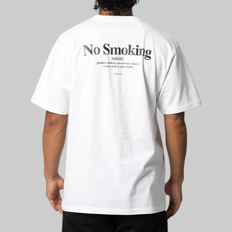Embroidery No Smoking Art T-Shirt - White - Image 2