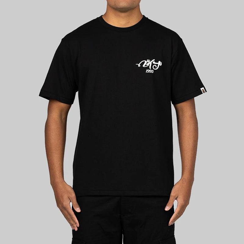 Embroidery Style Souvenir Logo T-Shirt - Black - Image 2
