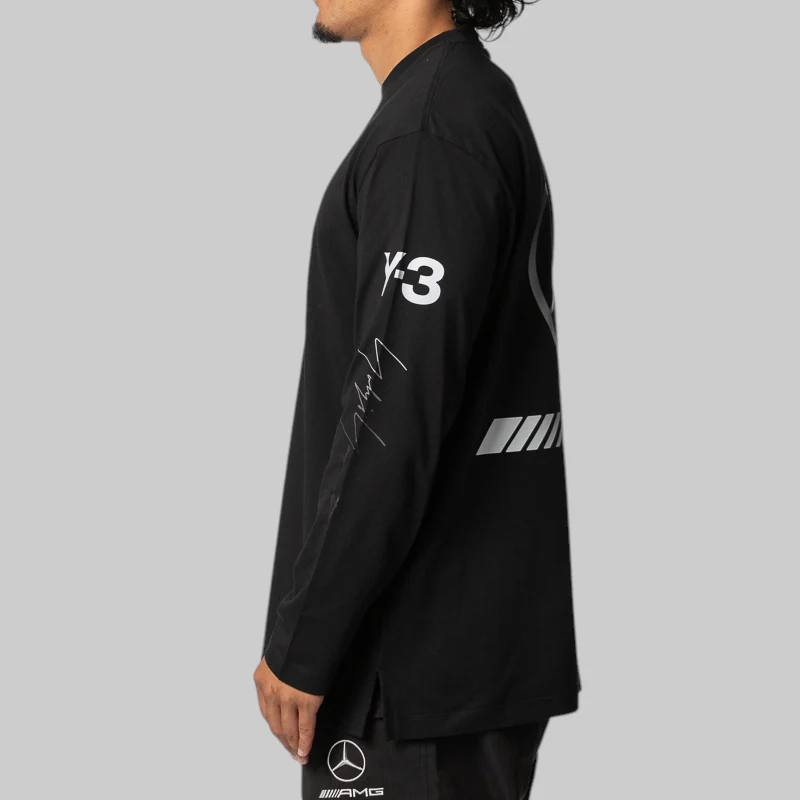 Y-3 Mercedes - AMG Petronas Formula 1 Team Chaos Logo Long Sleeve Tee - Image 2