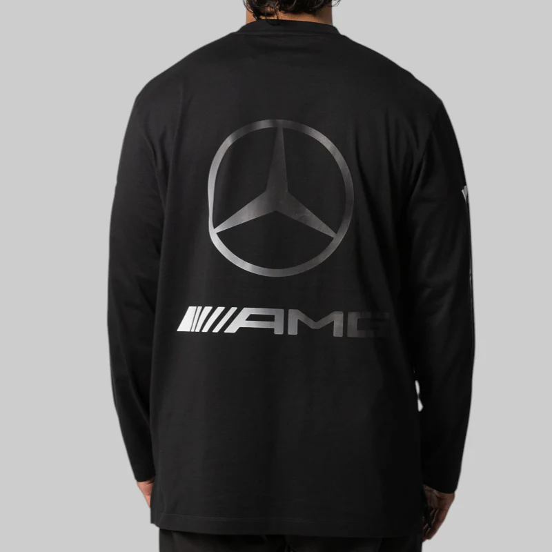 Y-3 Mercedes - AMG Petronas Formula 1 Team Chaos Logo Long Sleeve Tee - Image 3