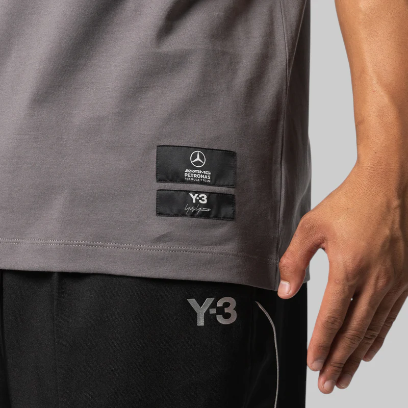 Y-3 Mercedes - AMG Petronas Formula 1 Team Logo Stack Short Sleeve Tee - Image 3