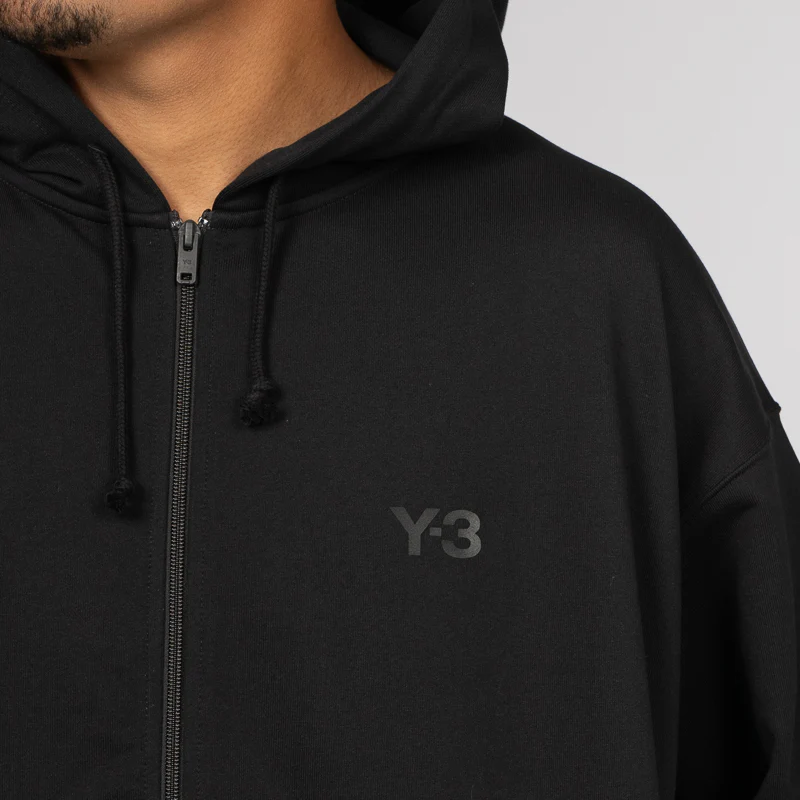 French Terry Zip Hoodie - Black - Image 6