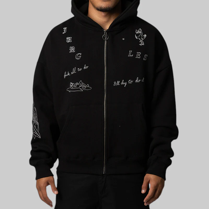Fuck All To Do Zip Hoodie - Black