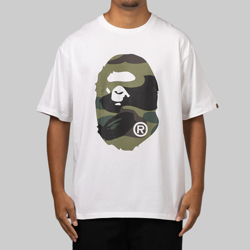 Giant 1st Camo Big Ape Head T-Shirt - White/Green